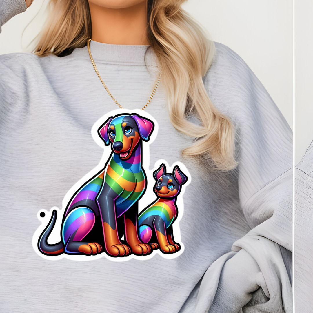 Rainbow Dobermann Crewneck Sweatshirt