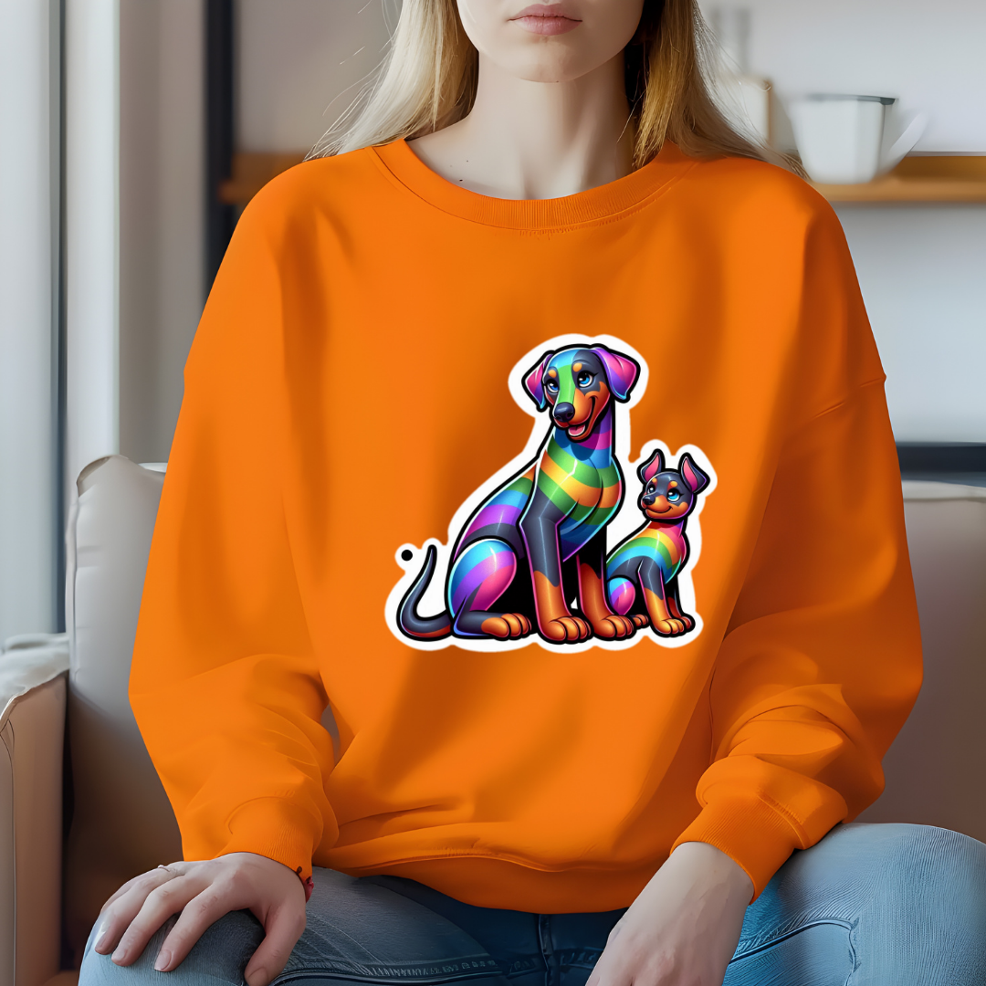 Rainbow Dobermann Crewneck Sweatshirt