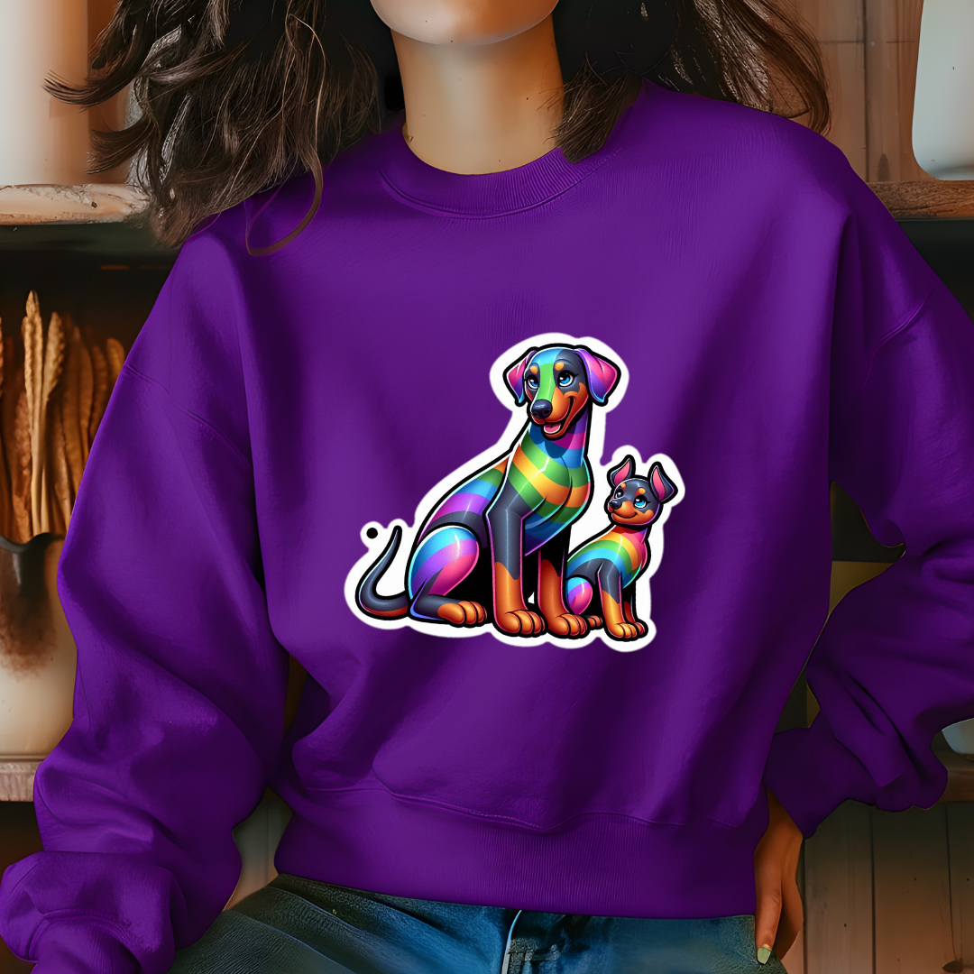 Rainbow Dobermann Crewneck Sweatshirt