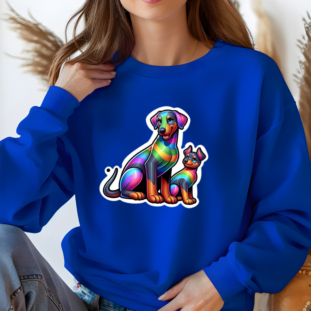 Rainbow Dobermann Crewneck Sweatshirt
