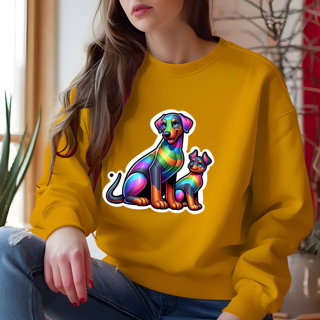 Rainbow Dobermann Crewneck Sweatshirt