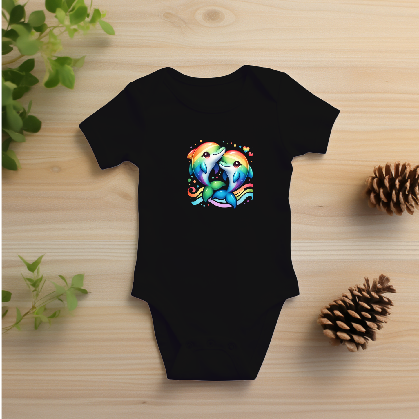 Onesie - Playful Rainbow Dolphins
