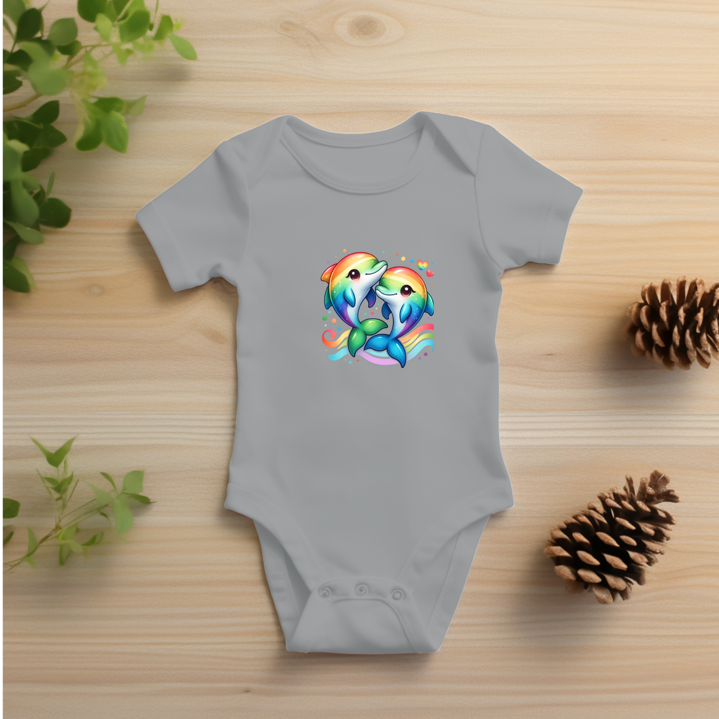 Onesie - Playful Rainbow Dolphins