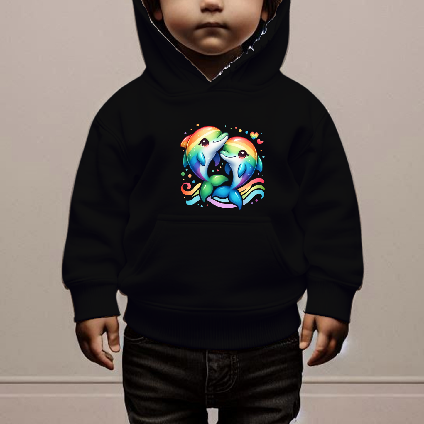 Rainbow Dolphins Toddler Hoodie