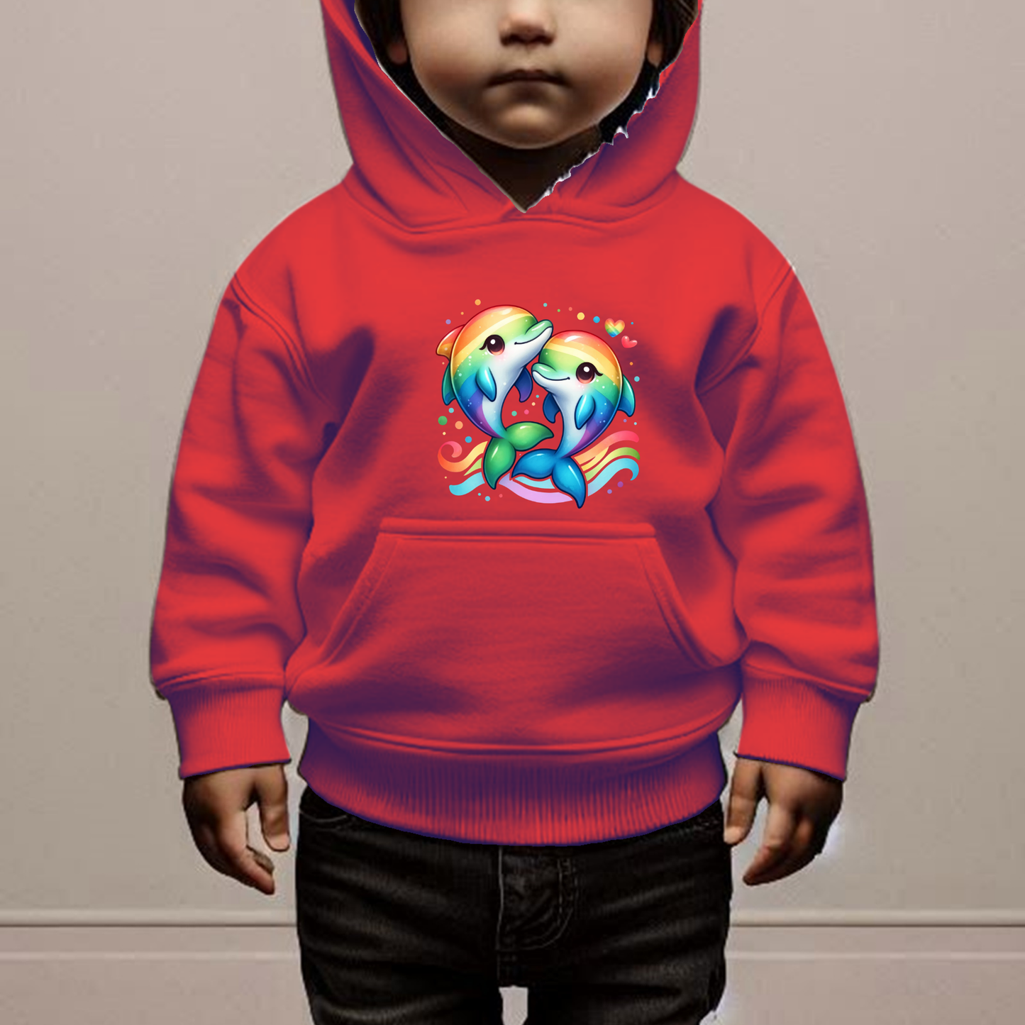 Rainbow Dolphins Toddler Hoodie