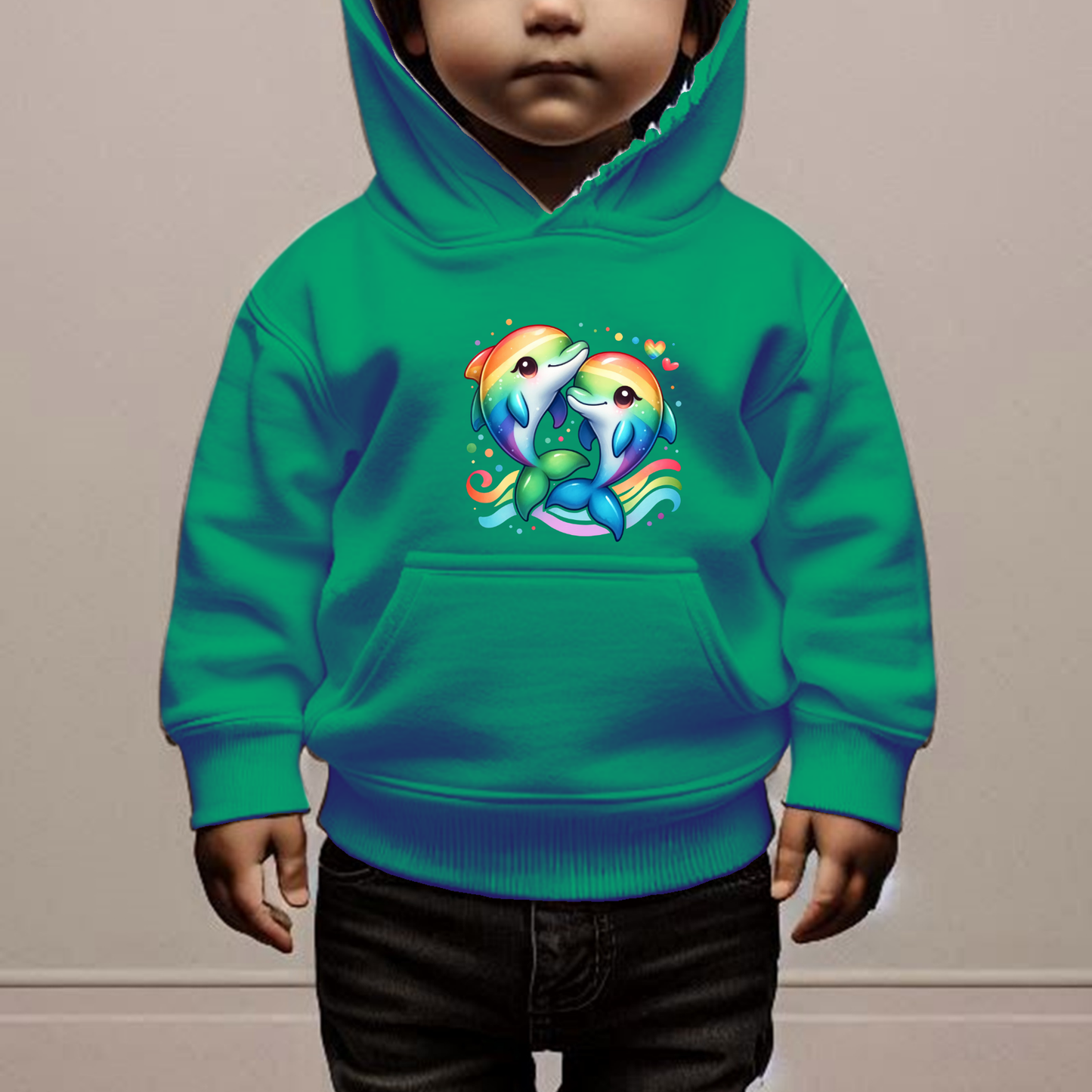 Rainbow Dolphins Toddler Hoodie
