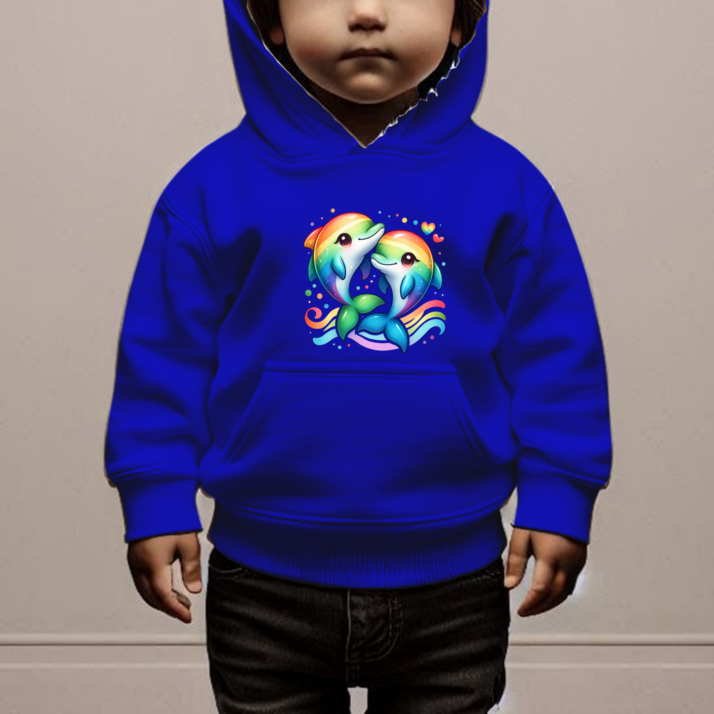 Rainbow Dolphins Toddler Hoodie