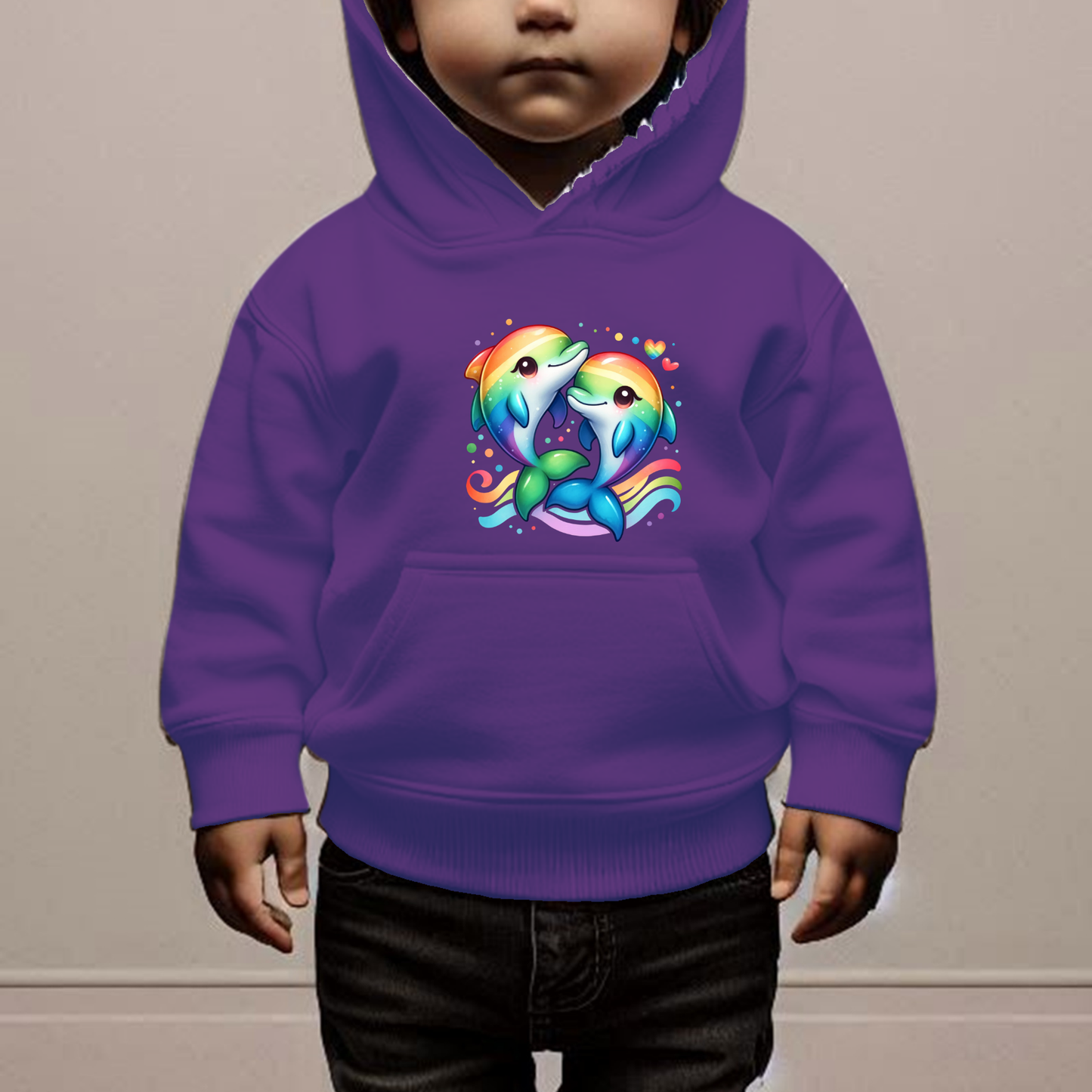 Rainbow Dolphins Toddler Hoodie