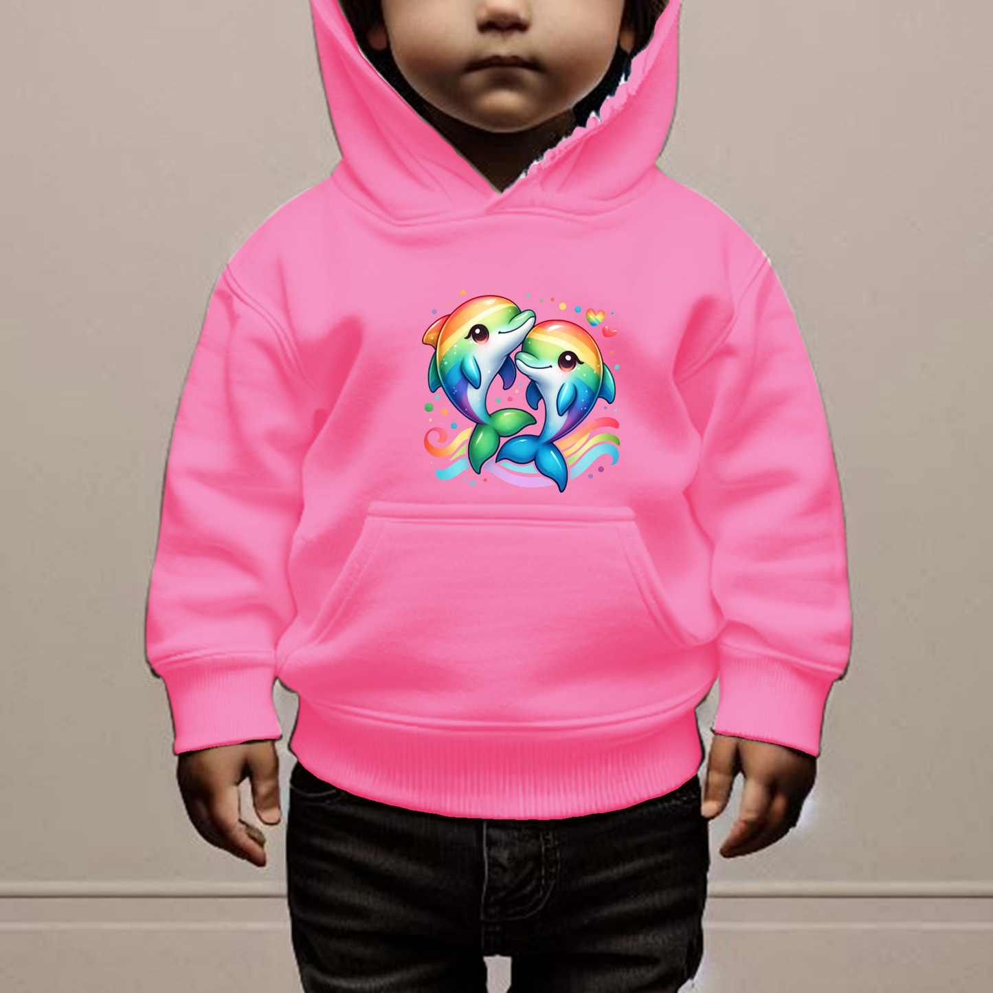 Rainbow Dolphins Toddler Hoodie