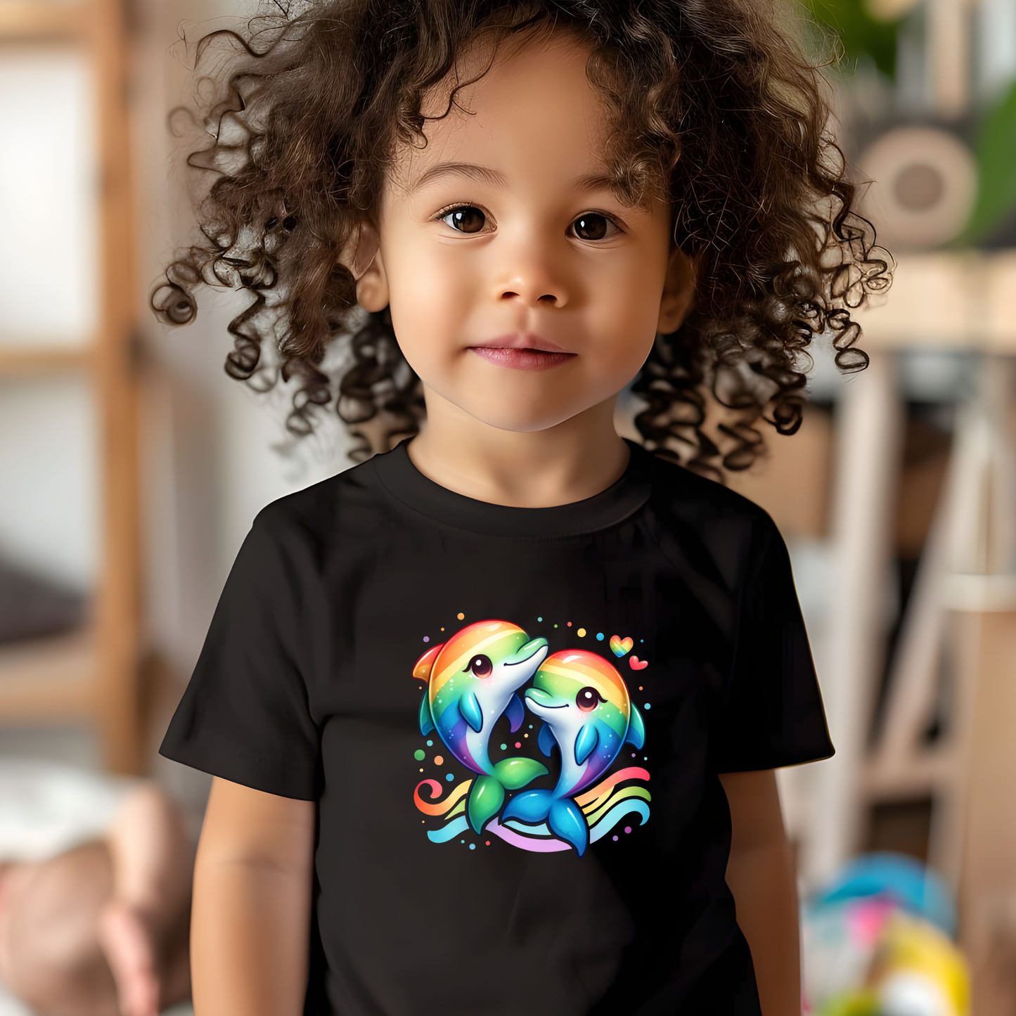 Toddler T-shirt - Fun and Colorful Dolphins Design