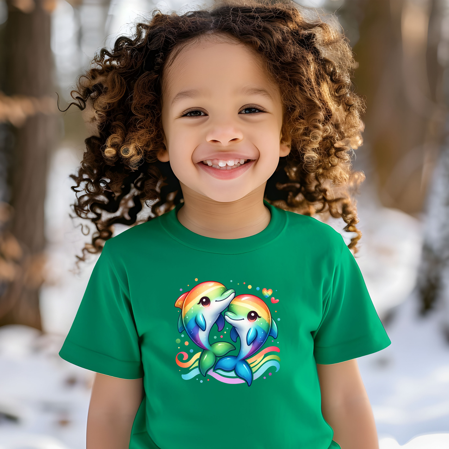 Toddler T-shirt - Fun and Colorful Dolphins Design