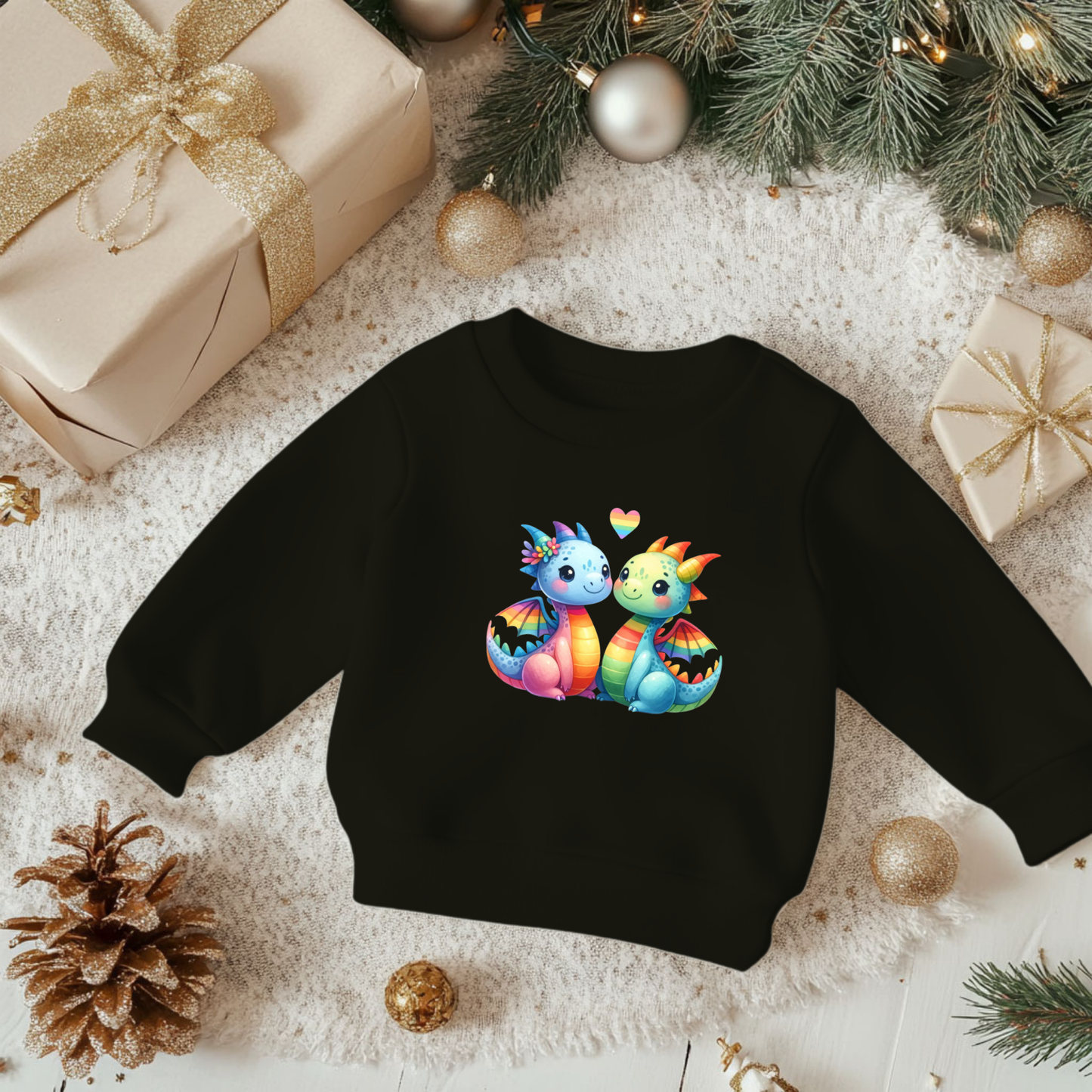 Toddler Sweatshirt - Cute Rainbow Dragons