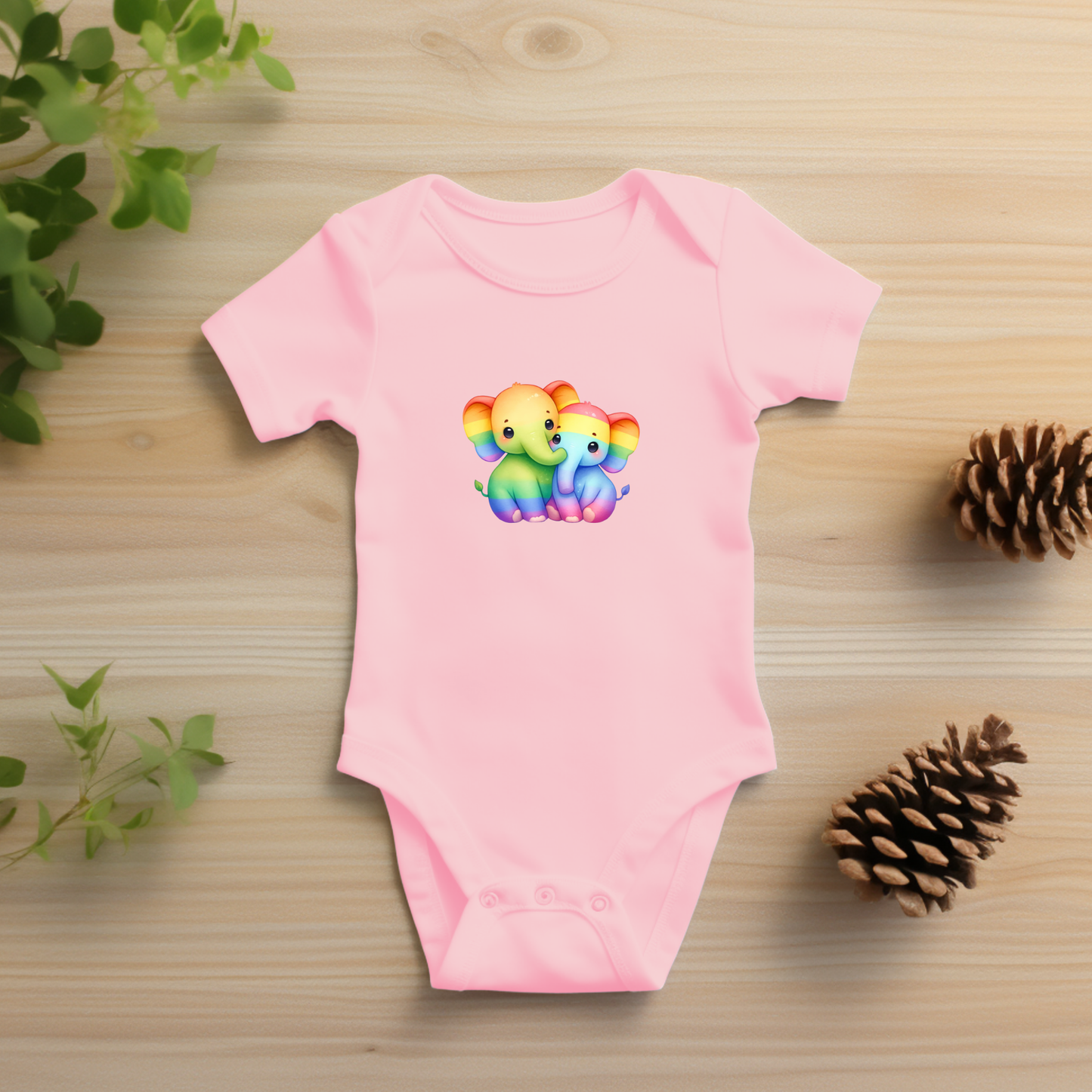 Onesie - Playful Rainbow Elephants