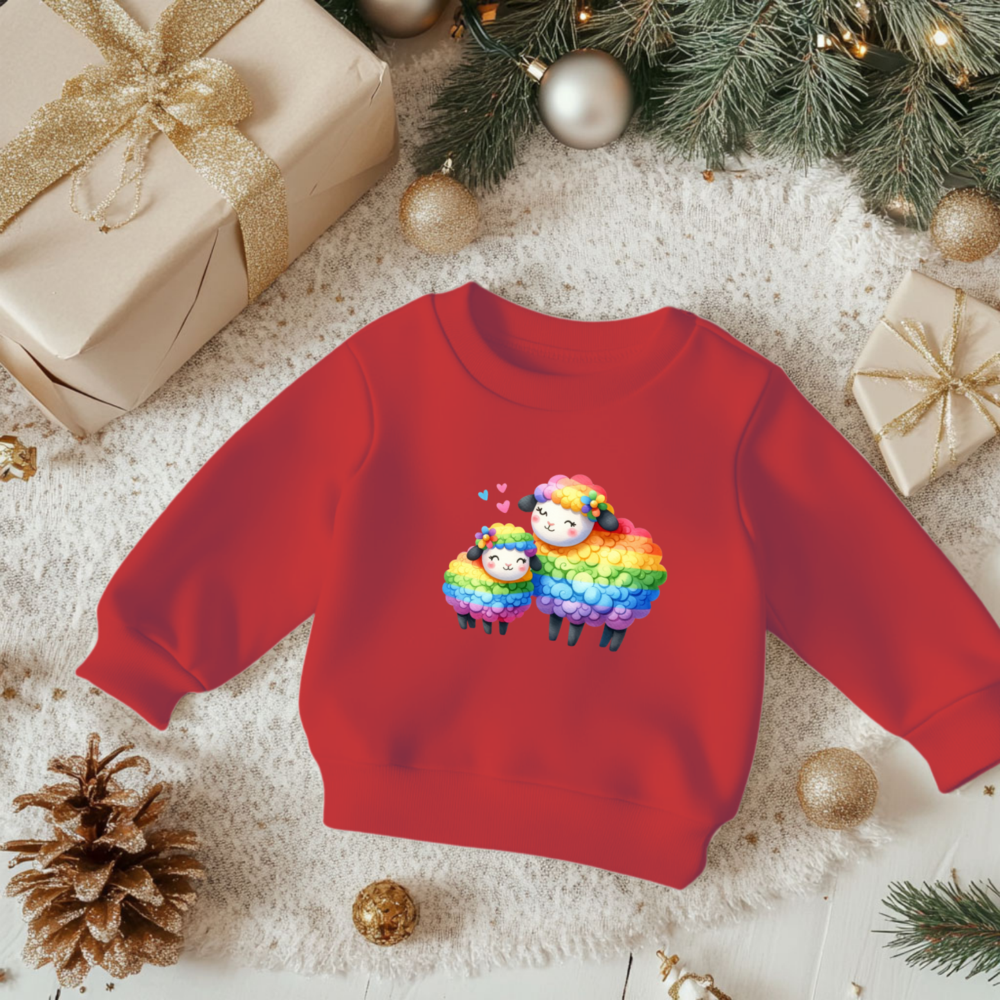 Cute Rainbow Sheep Toddler Sweatshirt