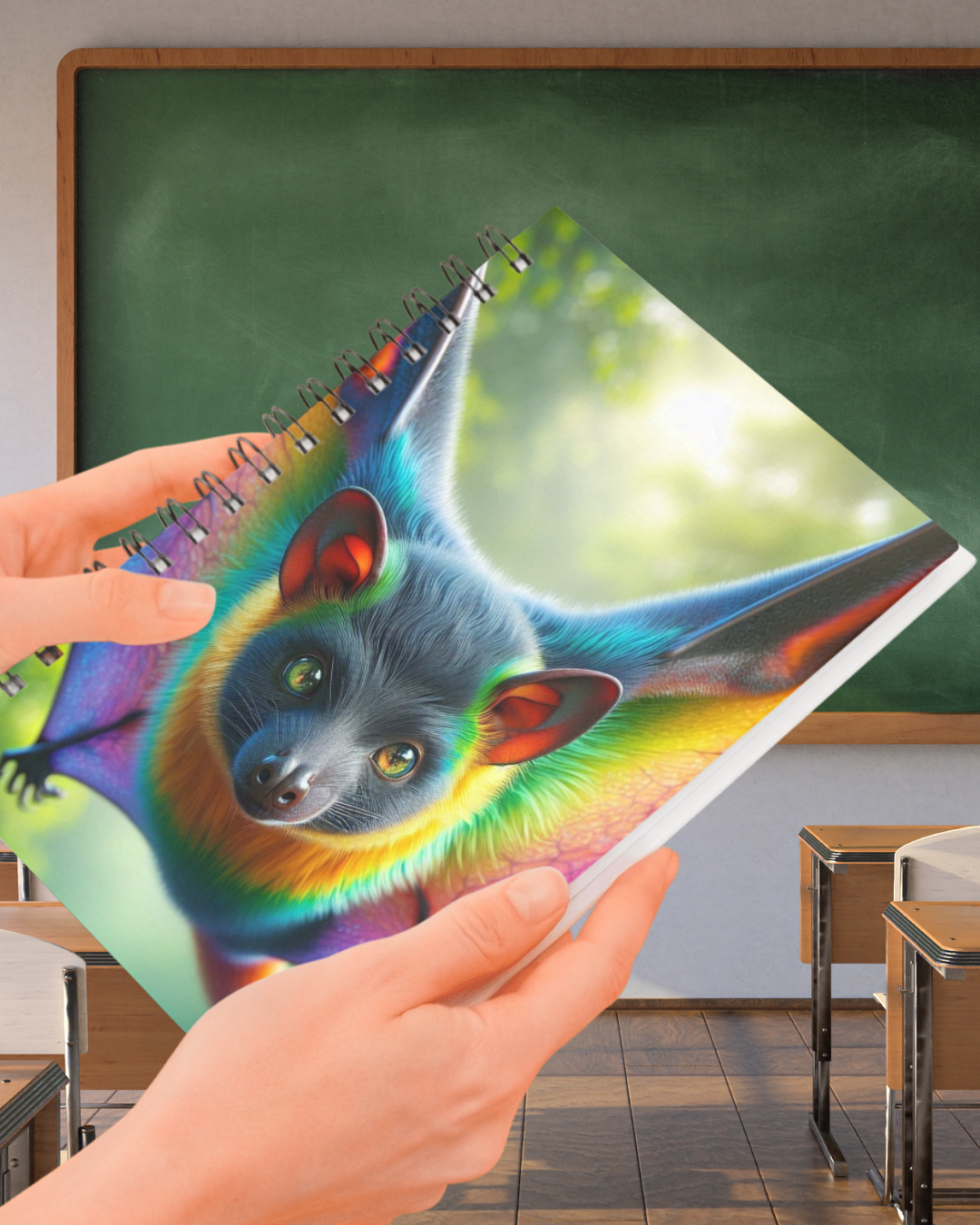 Spiral Notebook - Rainbow Flying Fox (ruled)