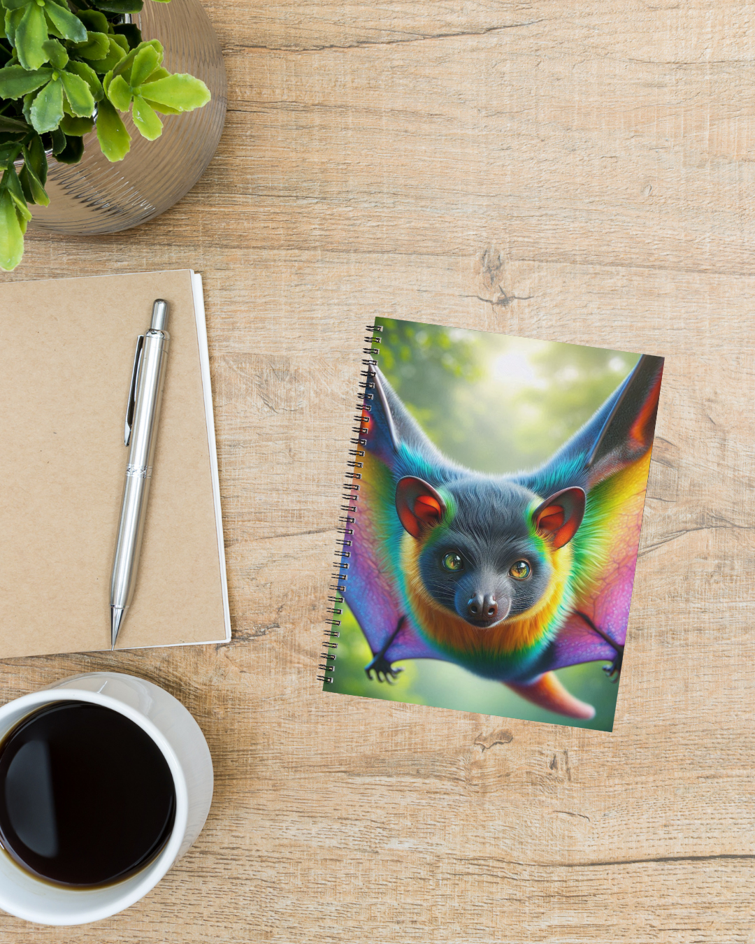 Spiral Notebook - Rainbow Flying Fox (ruled)