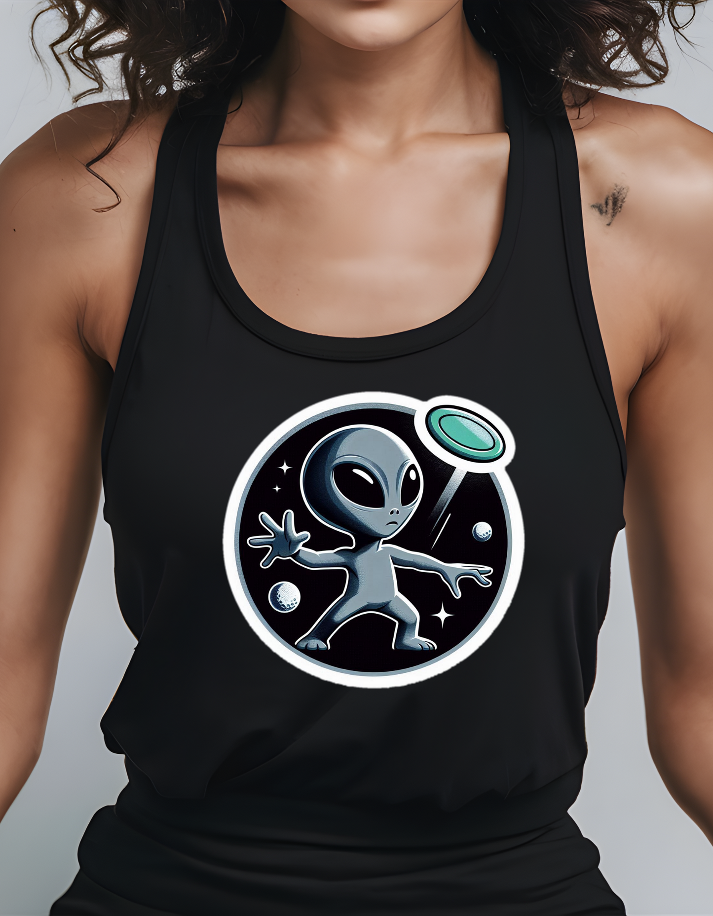 Alien Flying Saucer Racerback Tank
