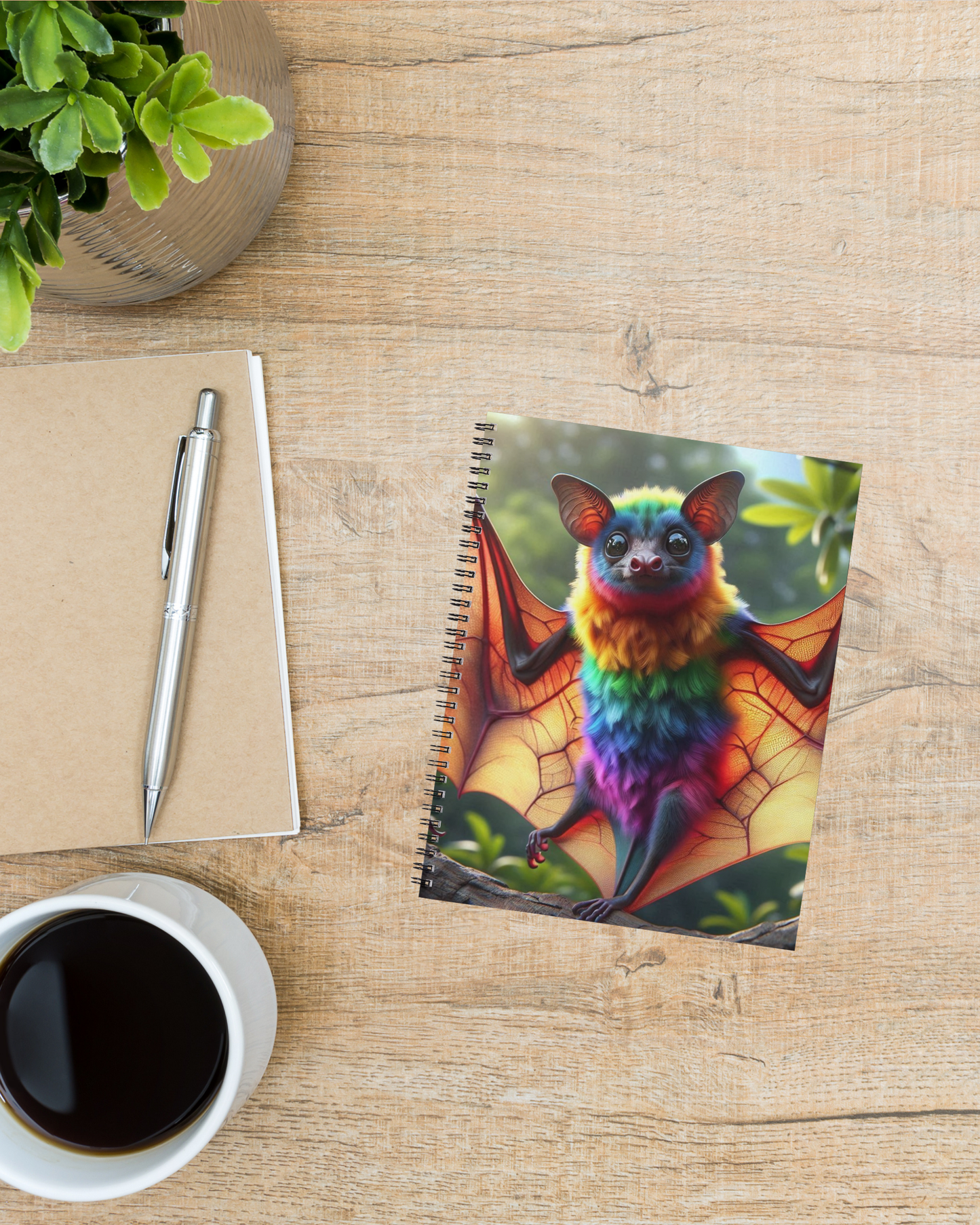 Spiral Notebook - Rainbow Fruit Bat (ruled)