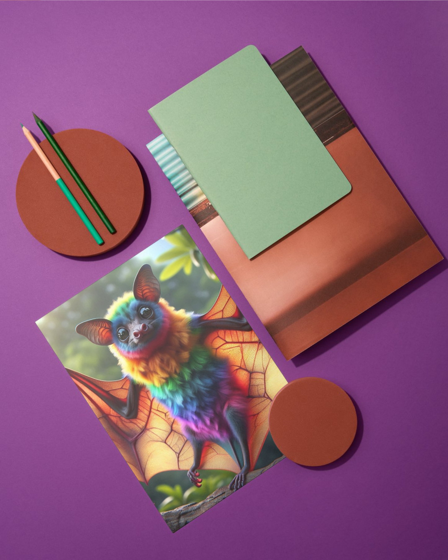 Spiral Notebook - Rainbow Fruit Bat (ruled)