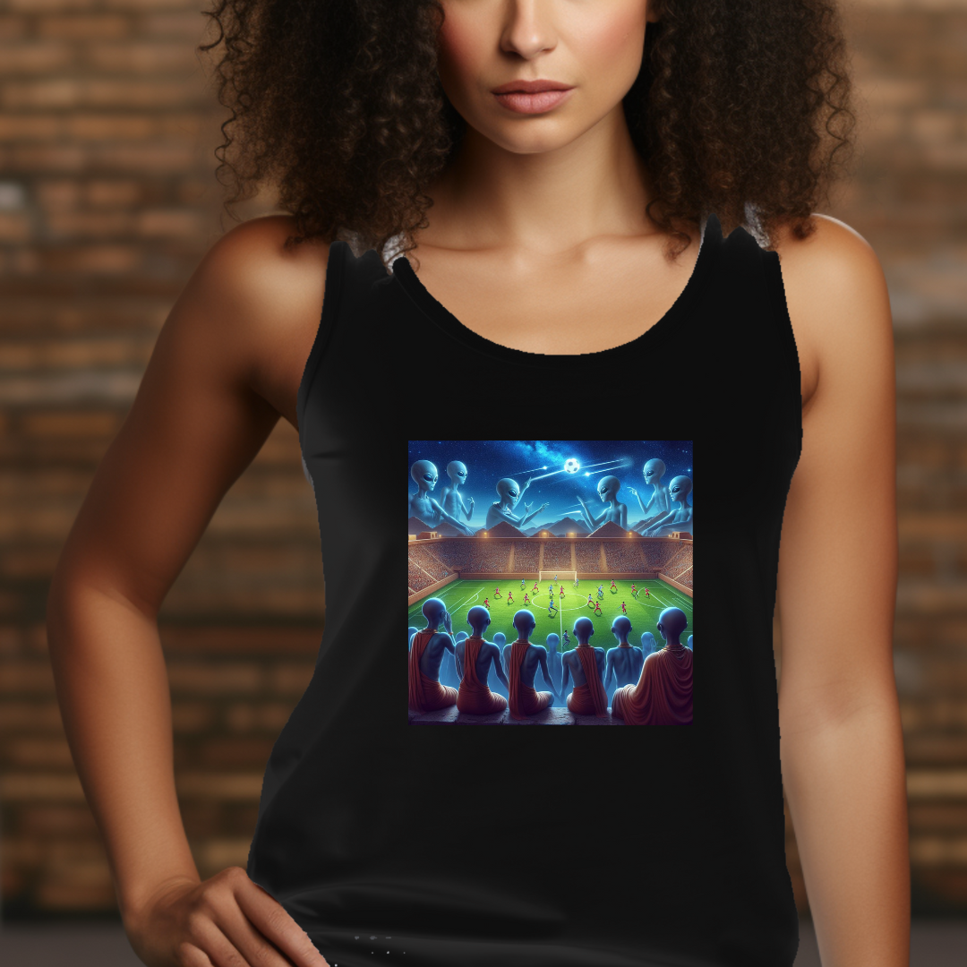 Aliens Watching Football - Racerback Tank