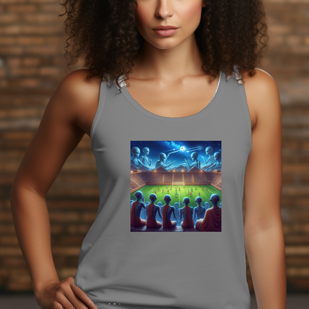 Aliens Watching Football - Racerback Tank