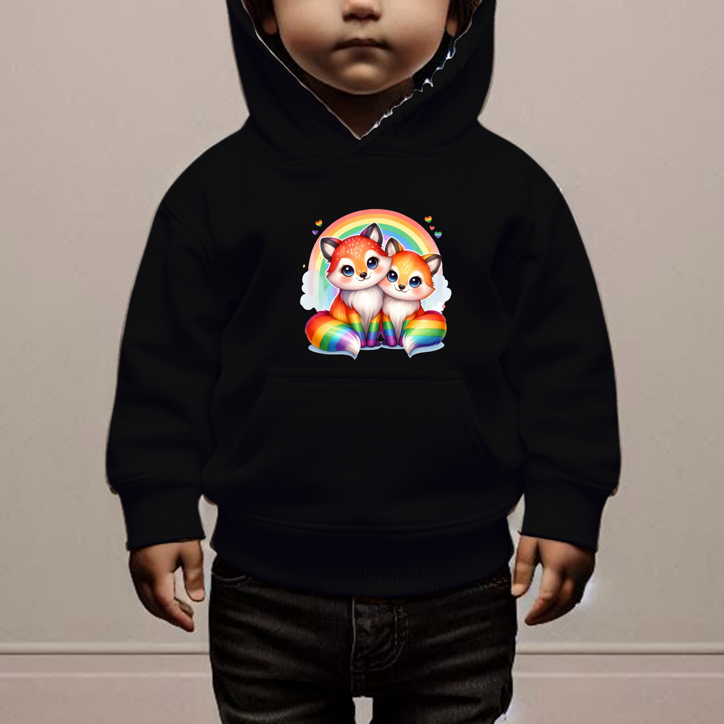 Rainbow Foxes Toddler Hoodie