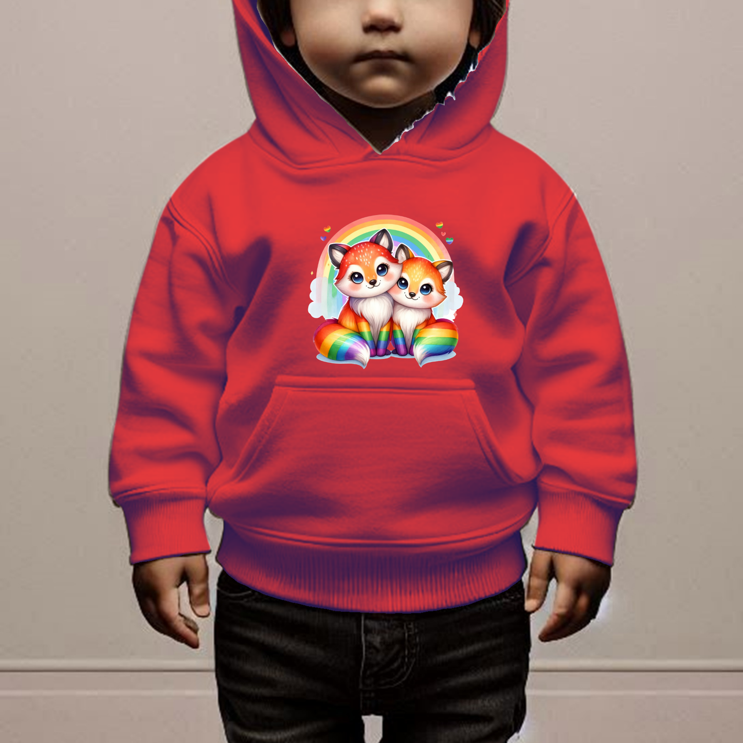 Rainbow Foxes Toddler Hoodie