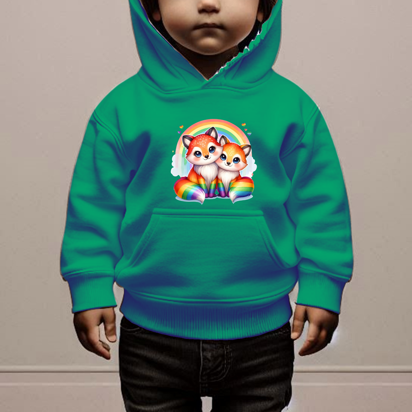 Rainbow Foxes Toddler Hoodie