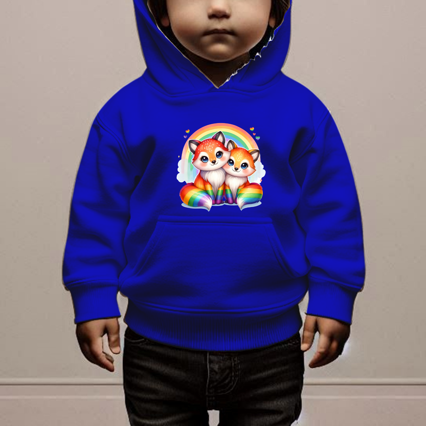 Rainbow Foxes Toddler Hoodie