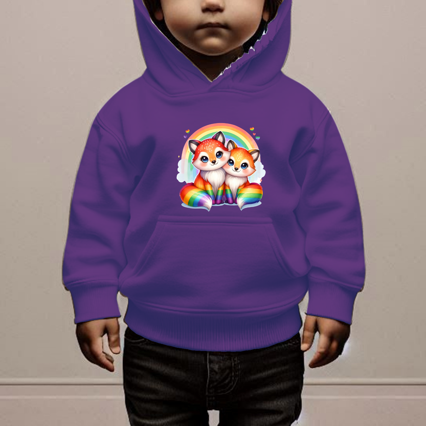 Rainbow Foxes Toddler Hoodie