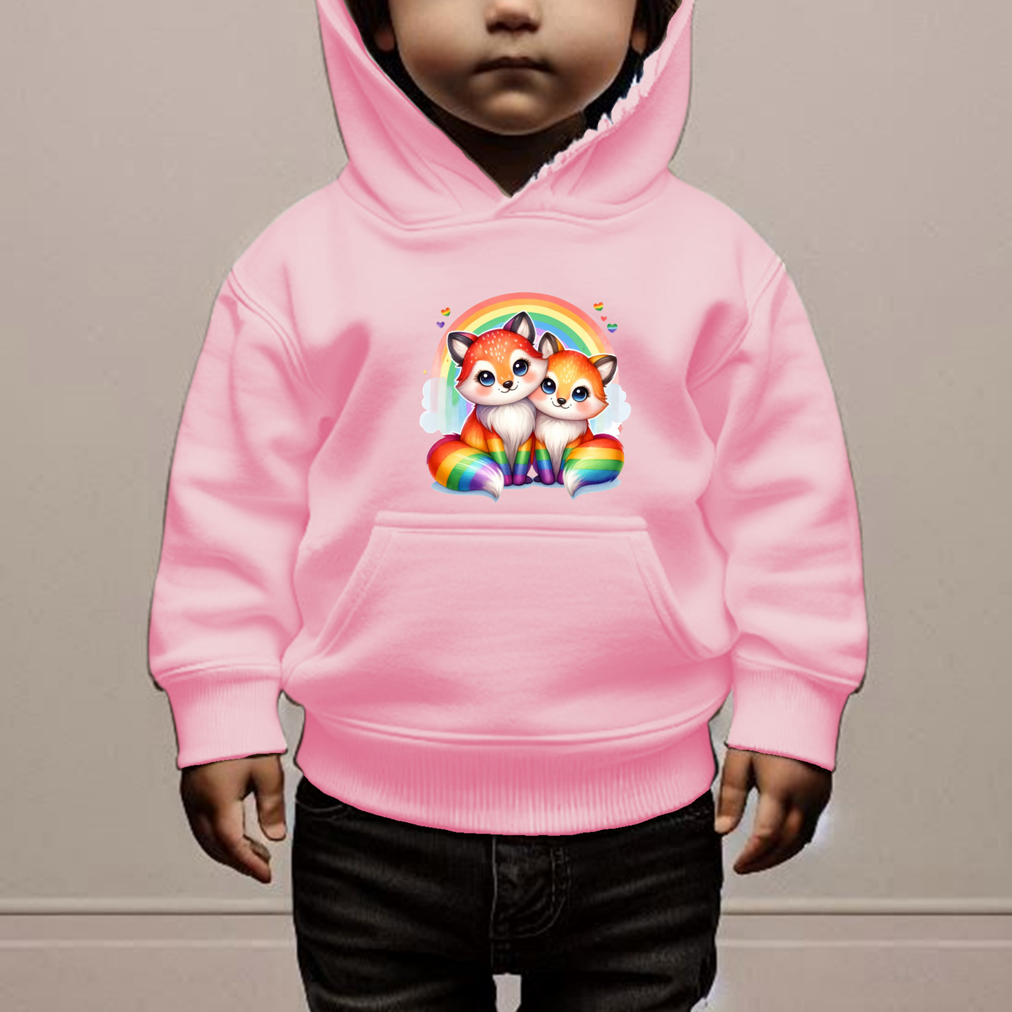Rainbow Foxes Toddler Hoodie