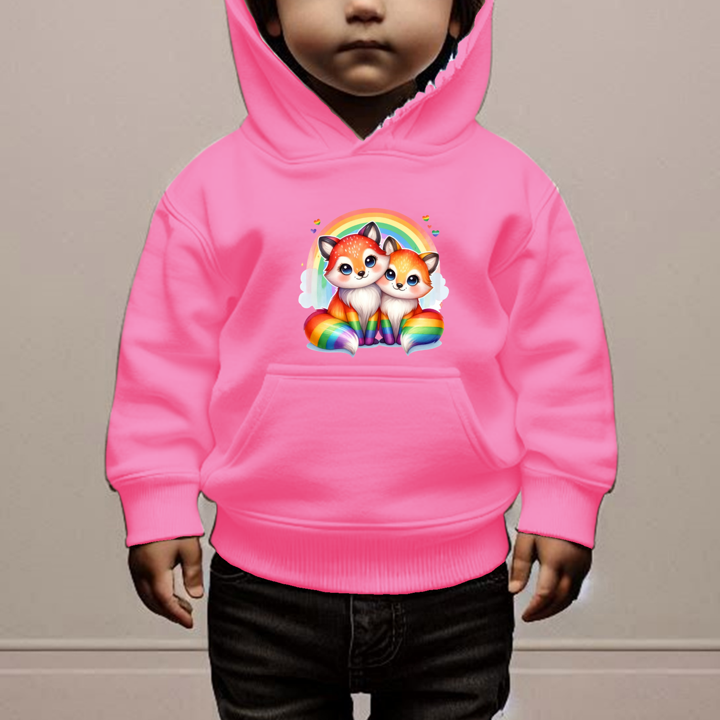 Rainbow Foxes Toddler Hoodie