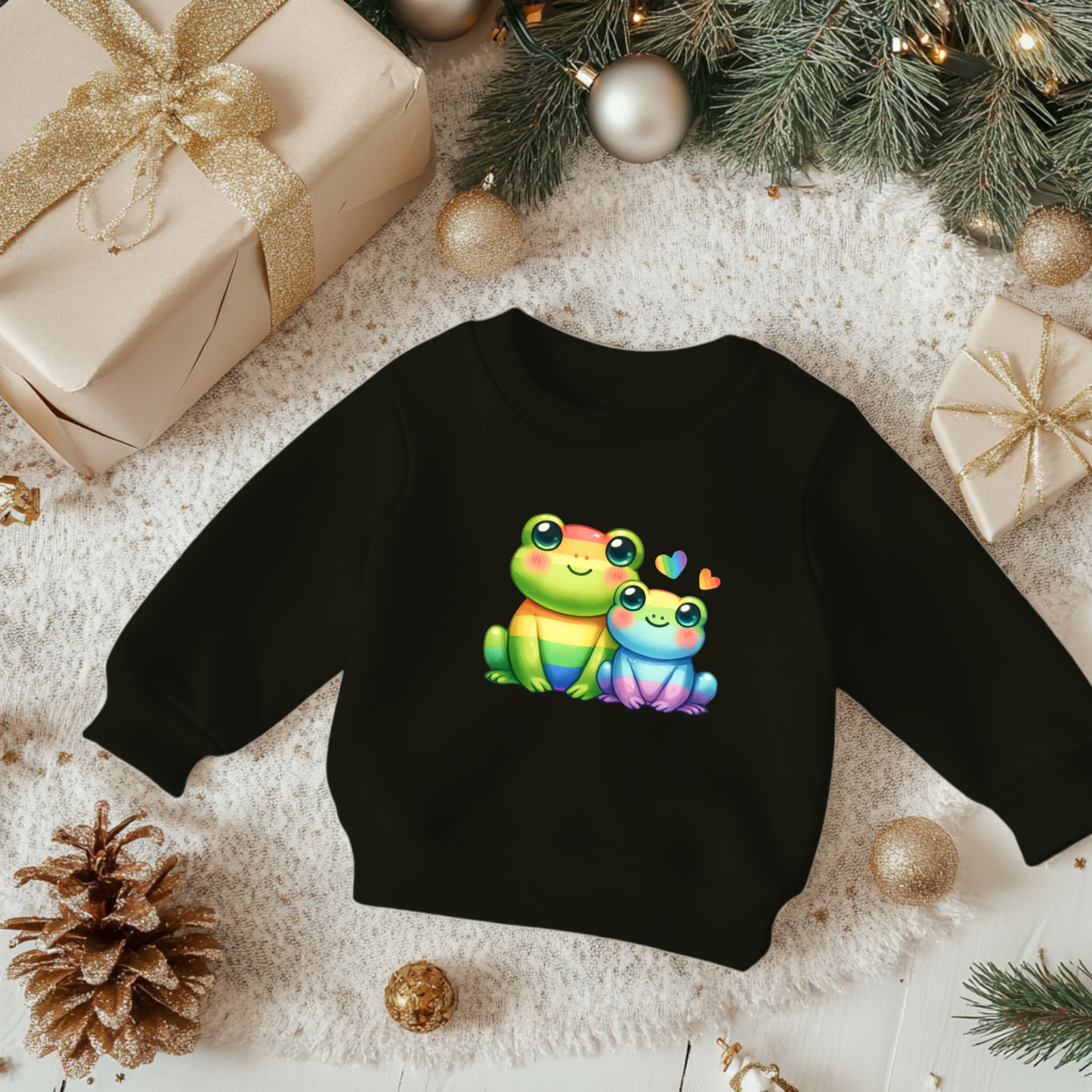Toddler Sweatshirt - Cute Rainbow Frogs