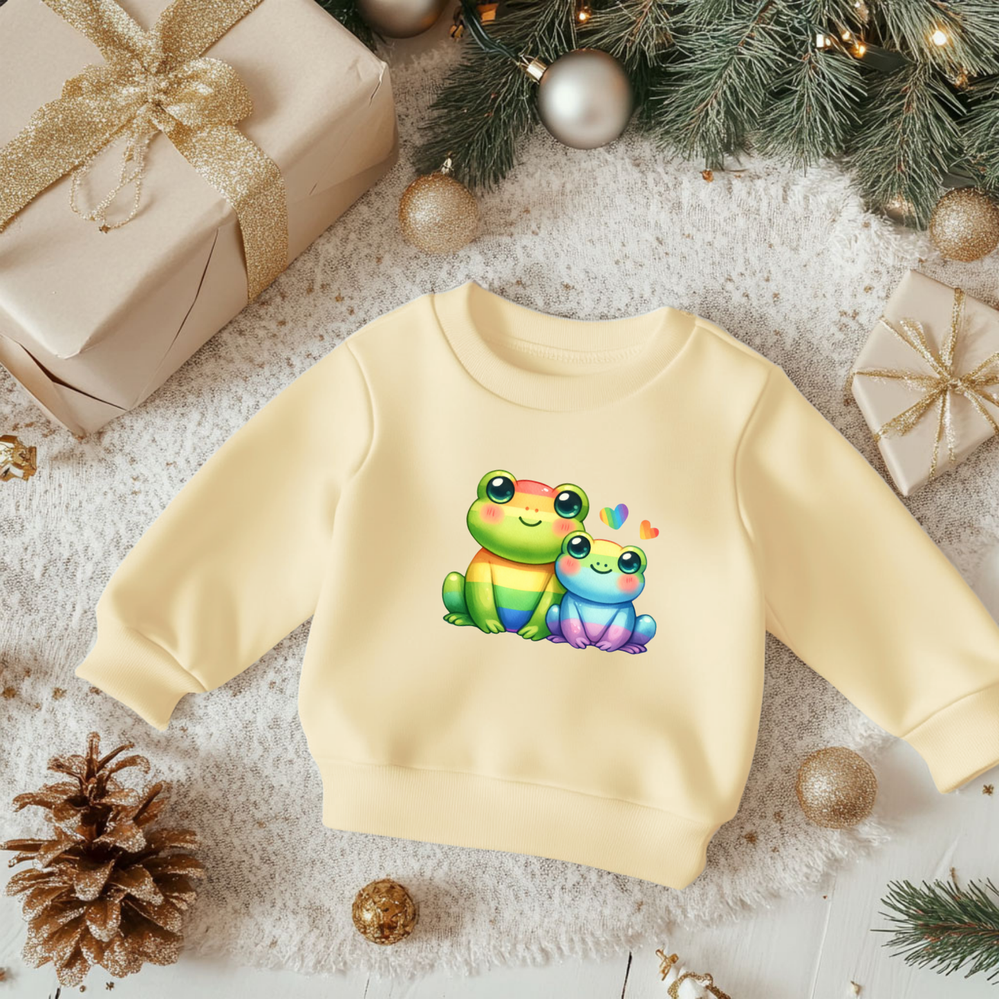 Toddler Sweatshirt - Cute Rainbow Frogs