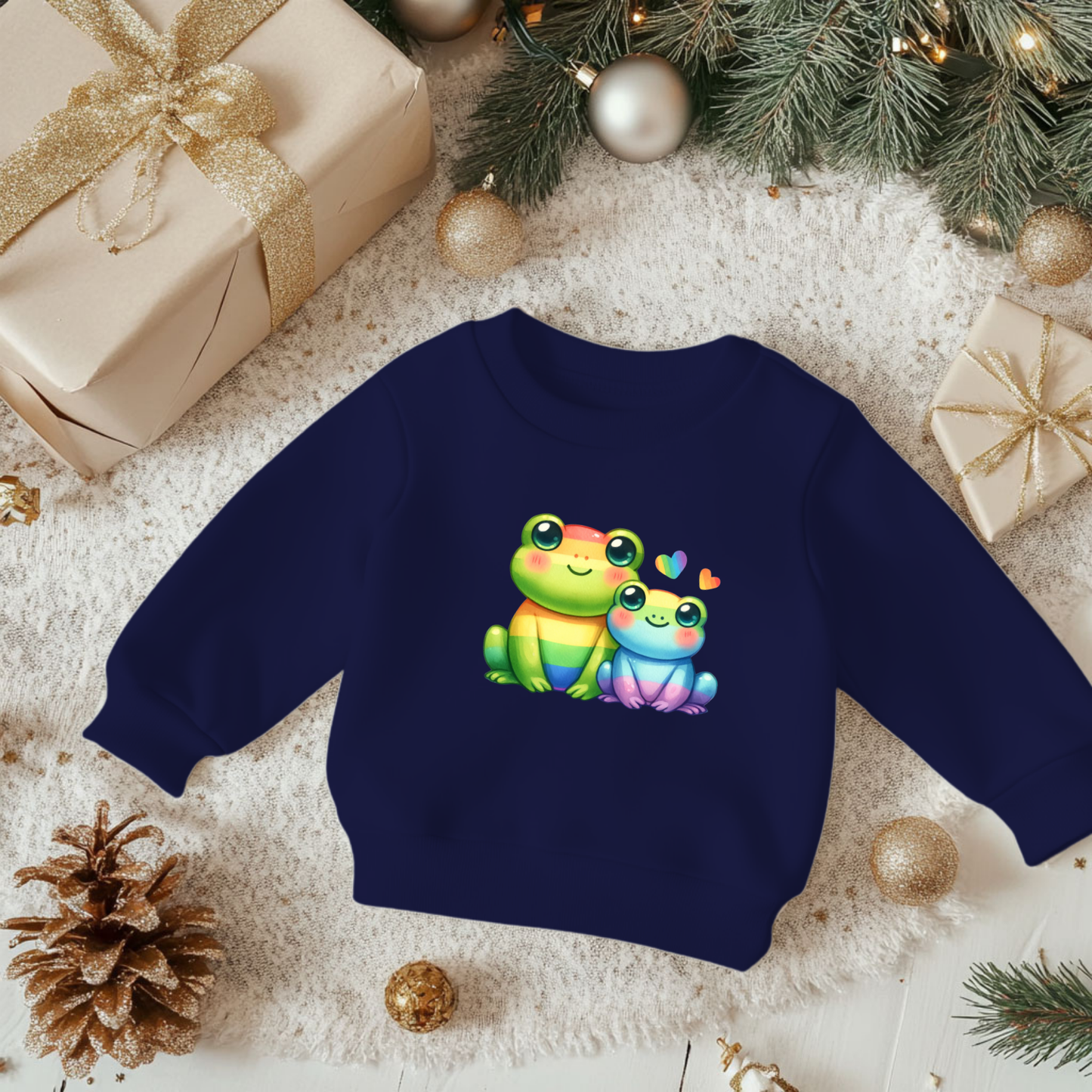 Toddler Sweatshirt - Cute Rainbow Frogs