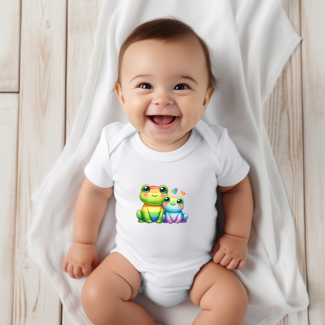 Onesie - Playful Rainbow Frogs