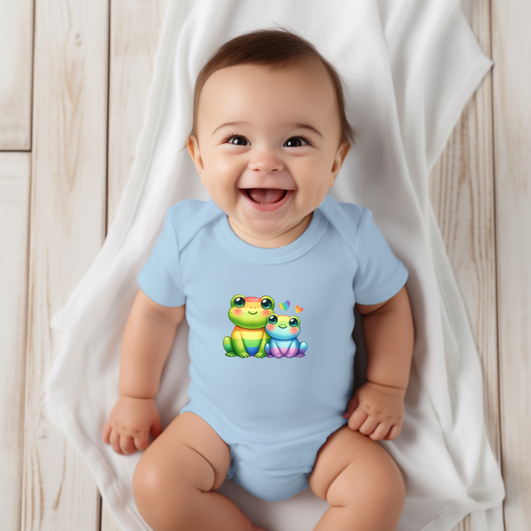 Onesie - Playful Rainbow Frogs