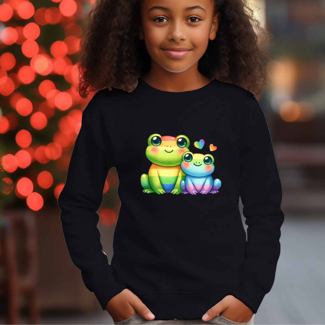 Kid's Sweatshirt - Cute Rainbow Animal Froggies
