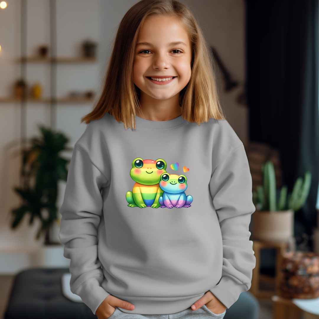 Kid's Sweatshirt - Cute Rainbow Animal Froggies