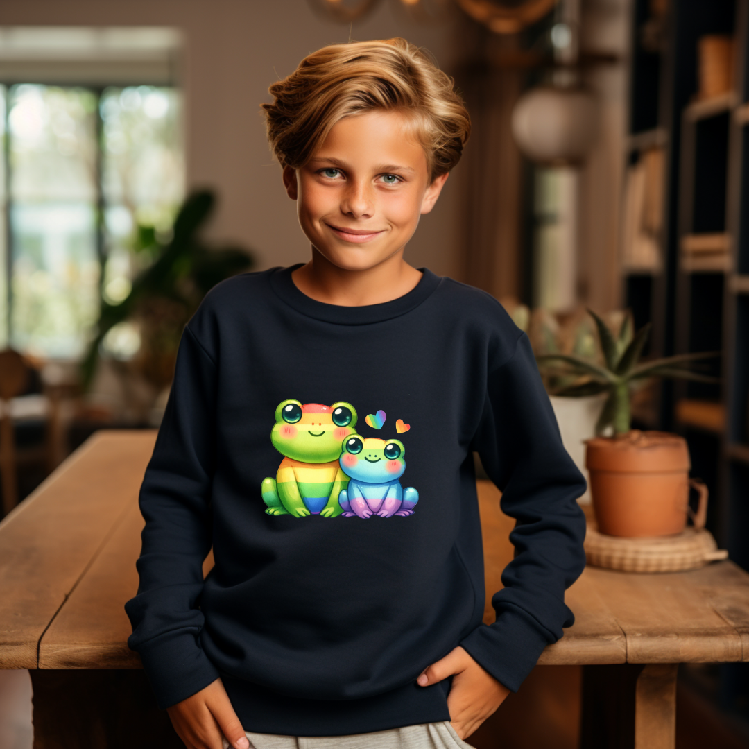Kid's Sweatshirt - Cute Rainbow Animal Froggies