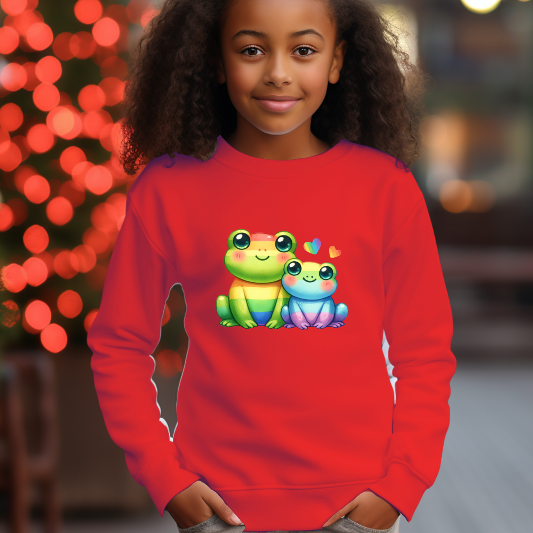 Kid's Sweatshirt - Cute Rainbow Animal Froggies