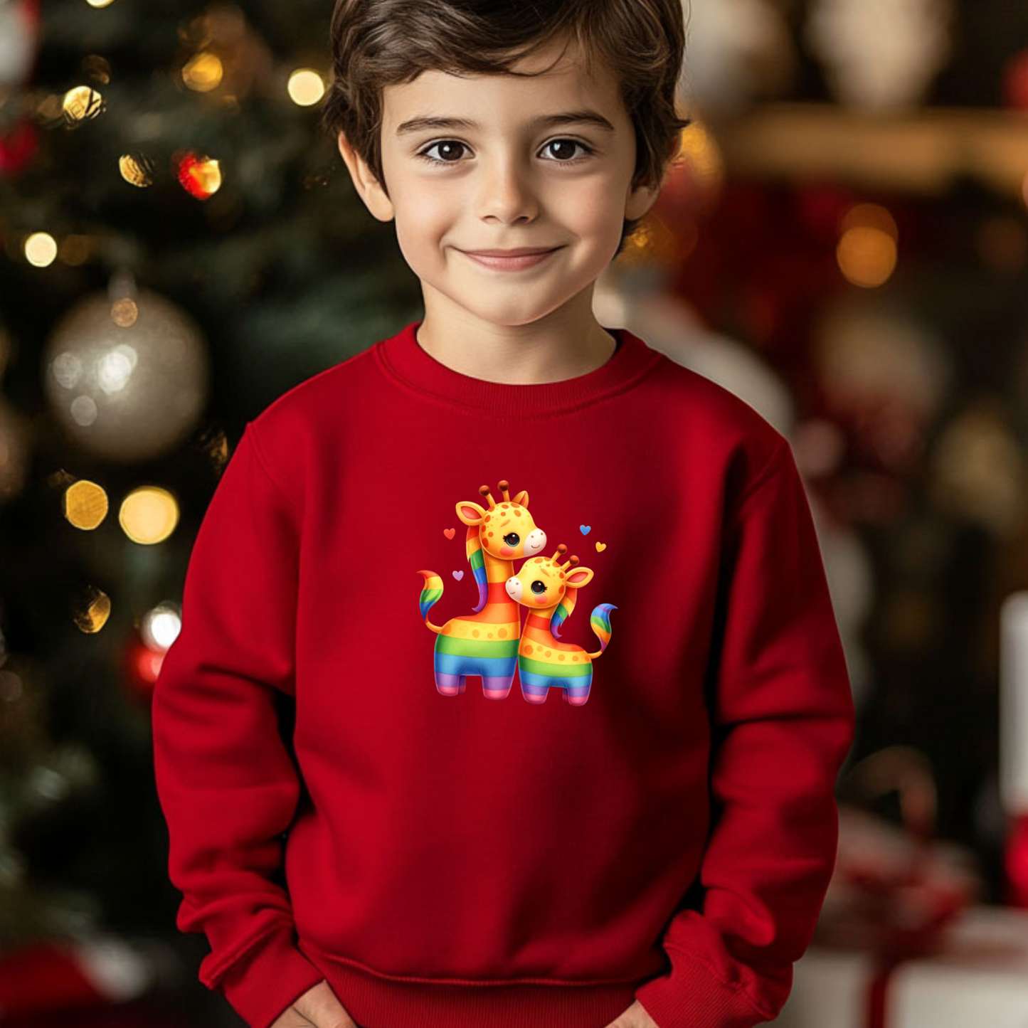 Toddler Sweatshirt - Cute Rainbow Giraffes