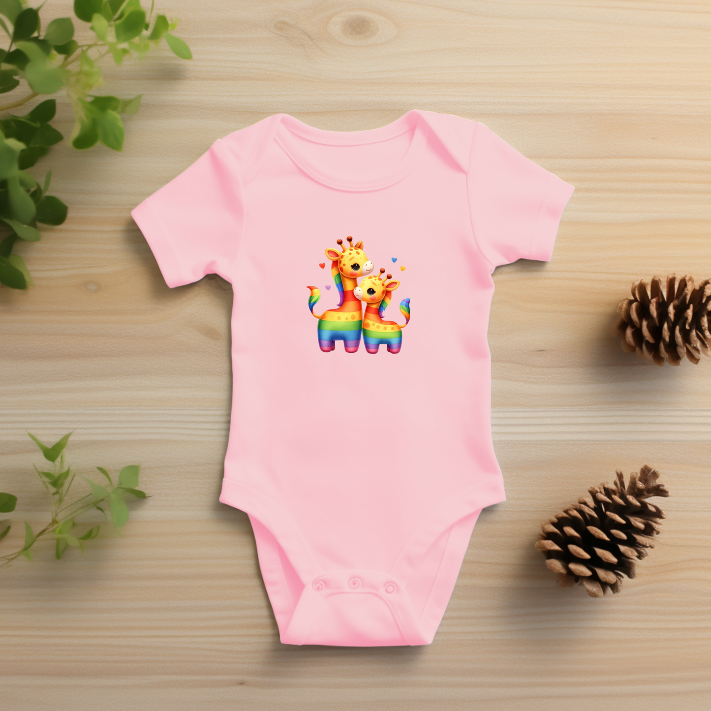 Onesie - Playful Rainbow Giraffes
