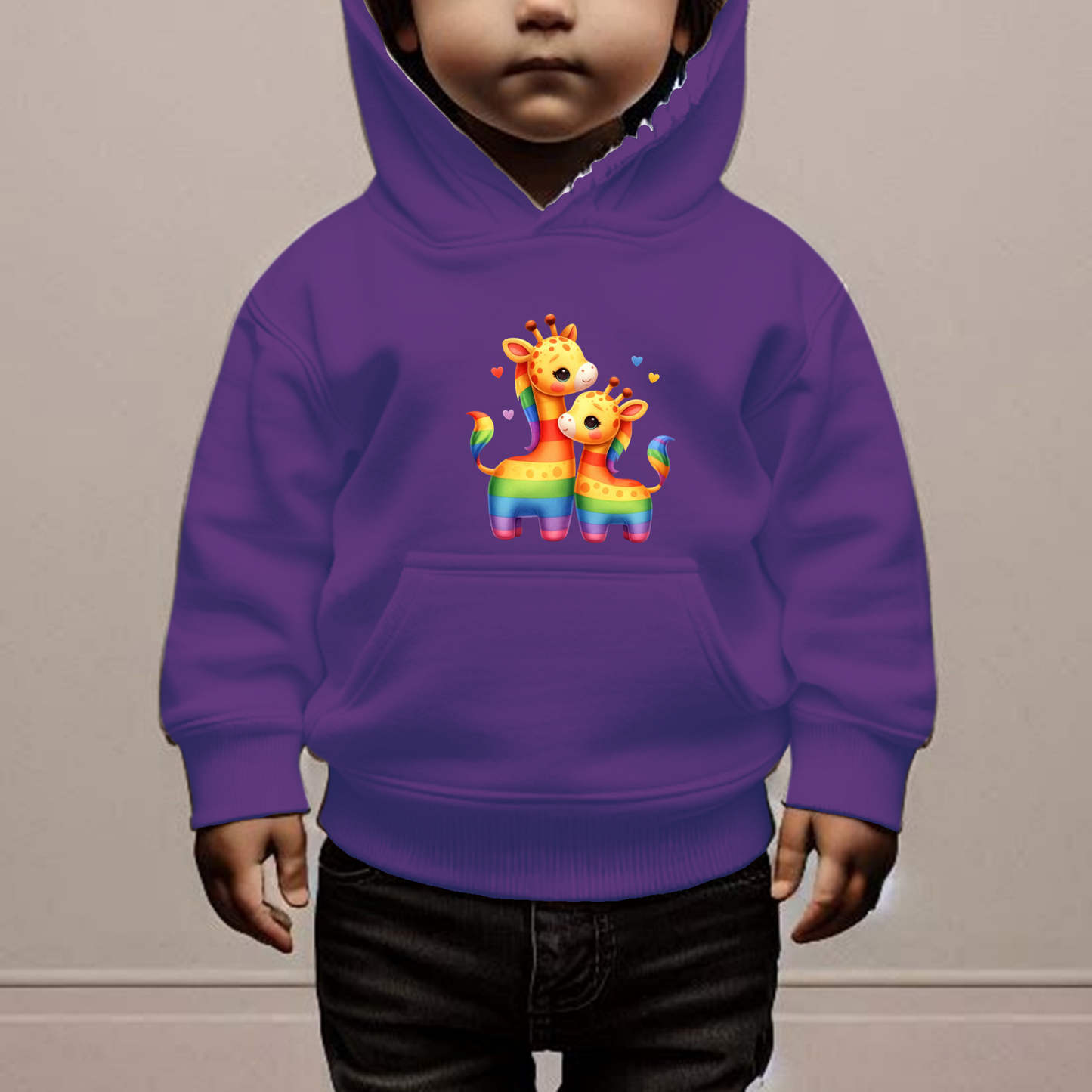 Rainbow Giraffes Toddler Hoodie-