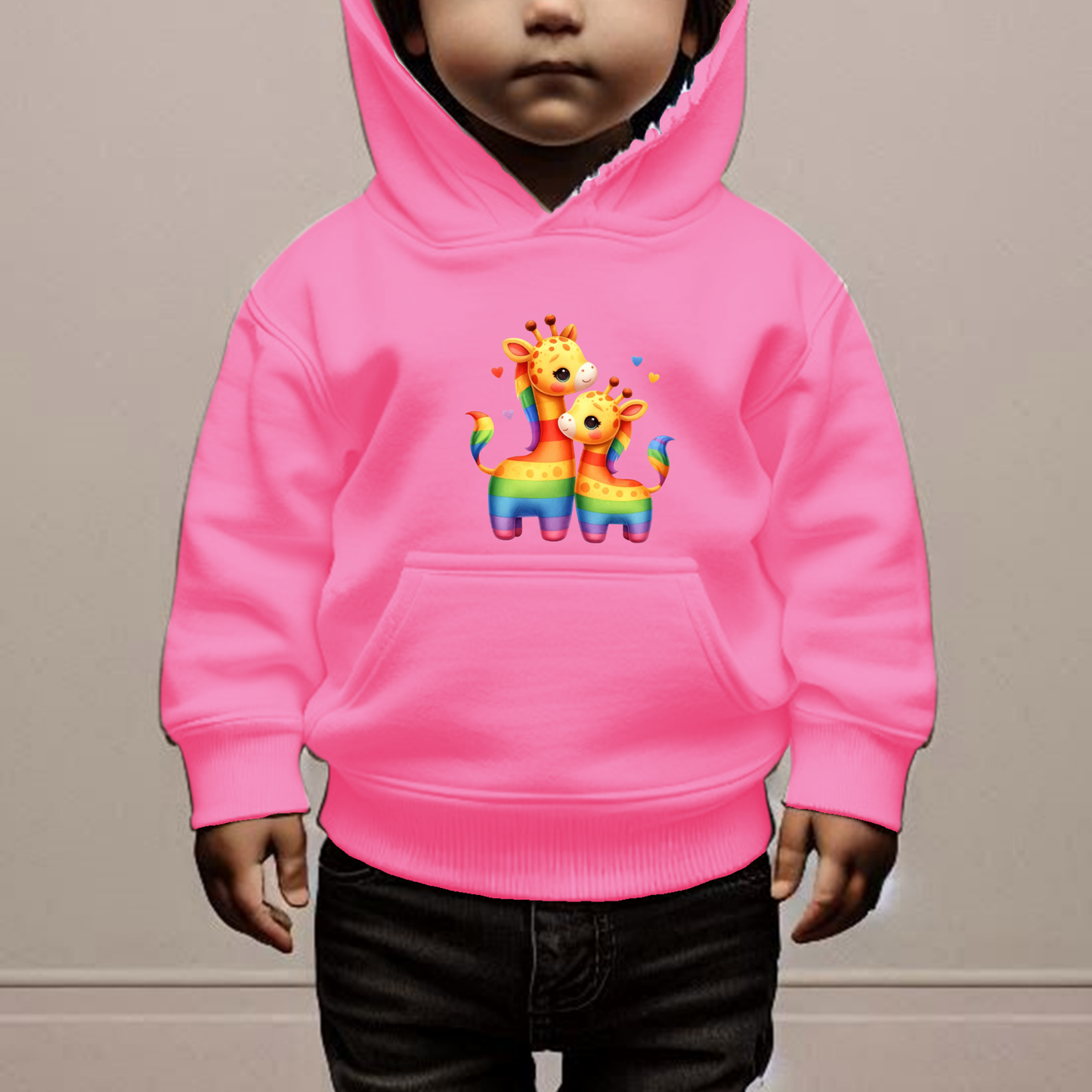 Rainbow Giraffes Toddler Hoodie-