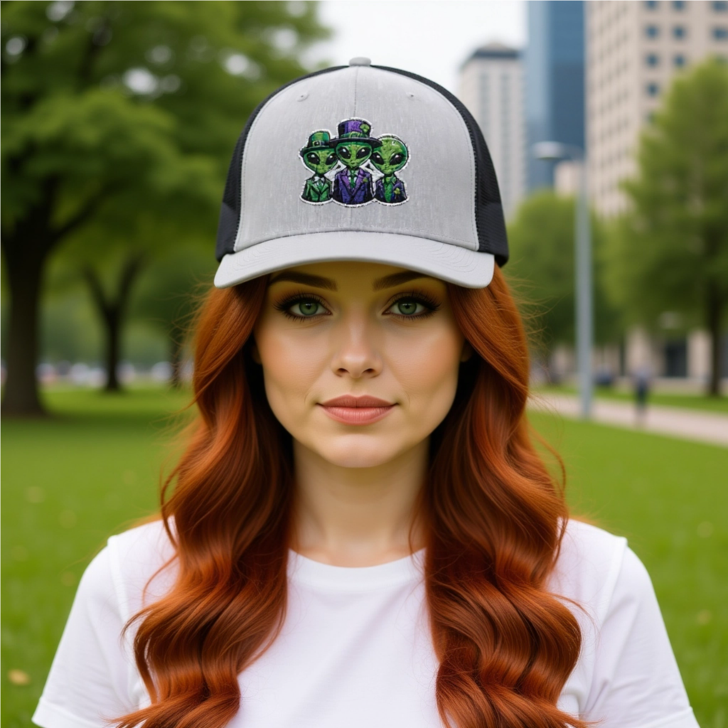 St. Patrick's Day Alien Crew: Embroidered Trucker Cap