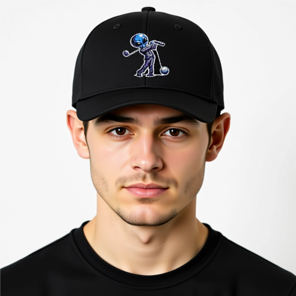 Golfing Alien - Embroidered Trucker Cap