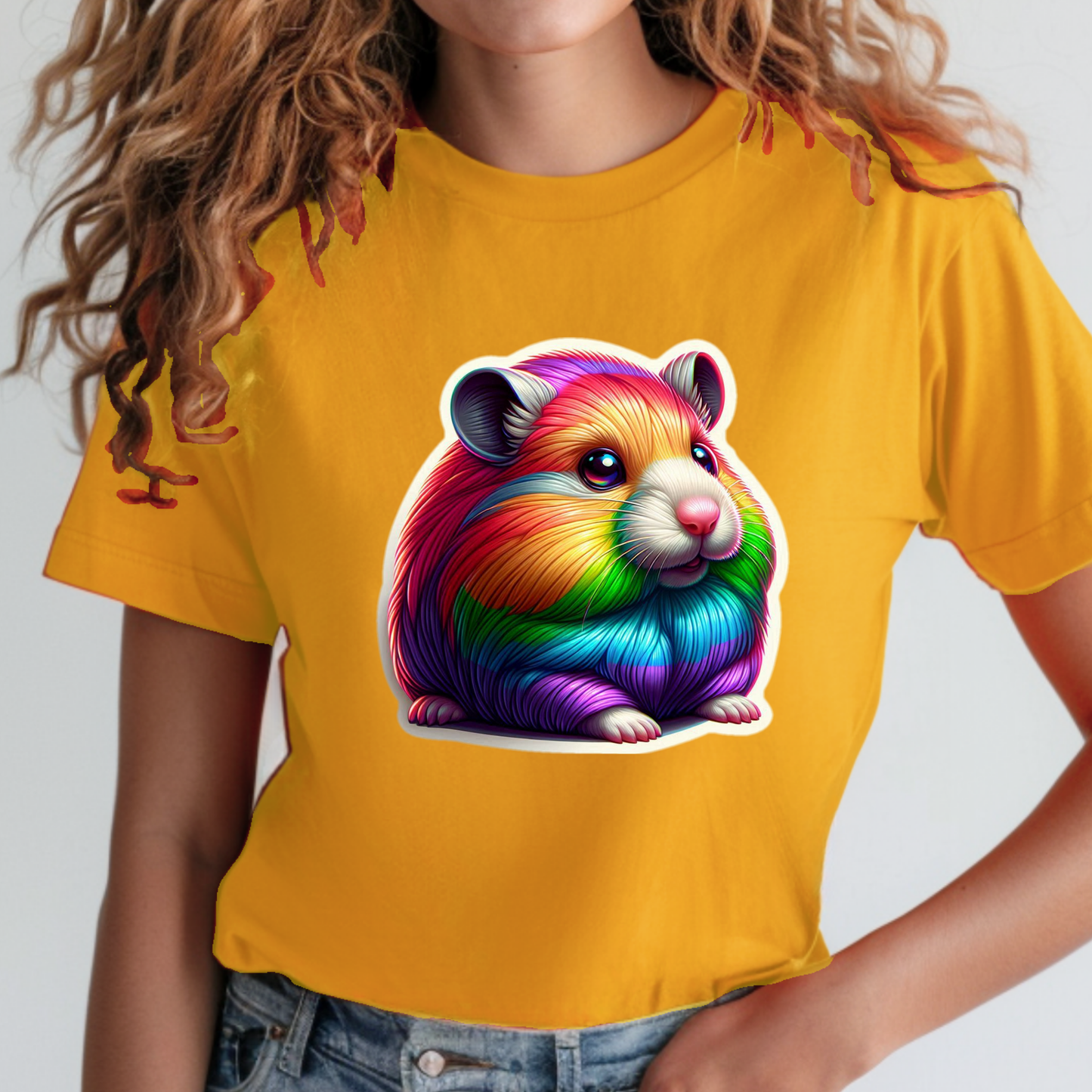 Rainbow Animals T-Shirt Collection: Cartoon Hamsters