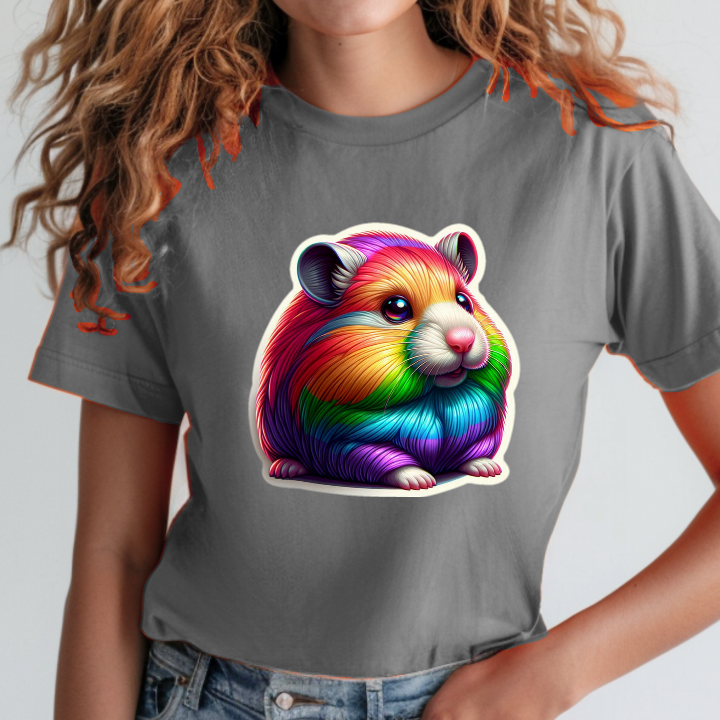 Rainbow Animals T-Shirt Collection: Cartoon Hamsters