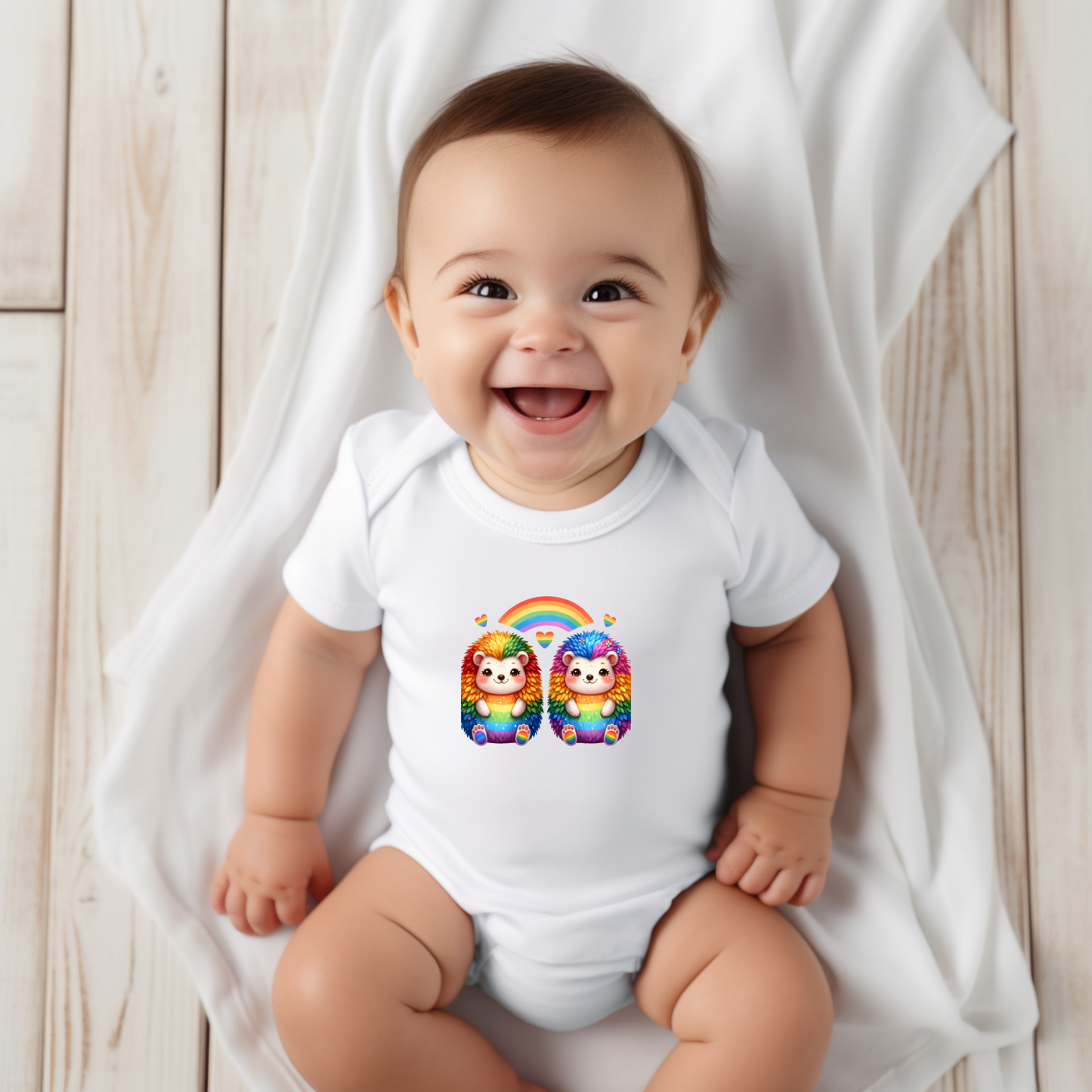 Onesie - Playful Rainbow Hedgehogs